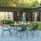 Flash Furniture 7PC Patio Set-55" Glass Table, 6 Black Chairs TLH-089REC-017CBK6-GG - alternate 1